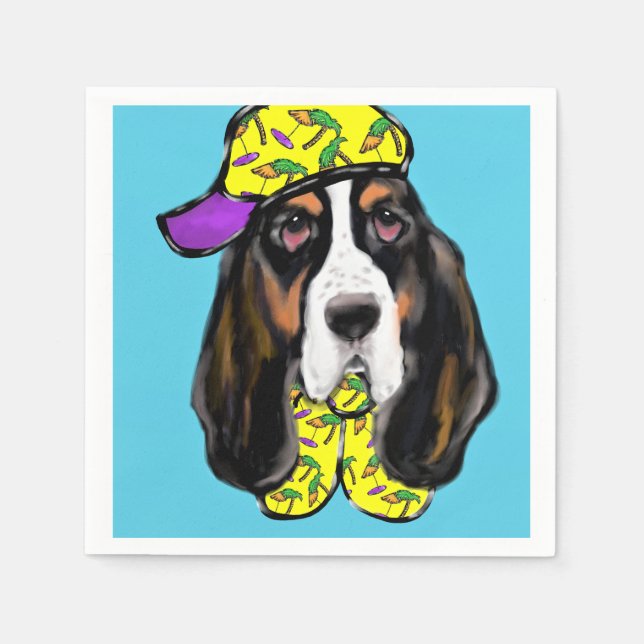 Servilleta De Papel Sabueso Basset (Anverso)