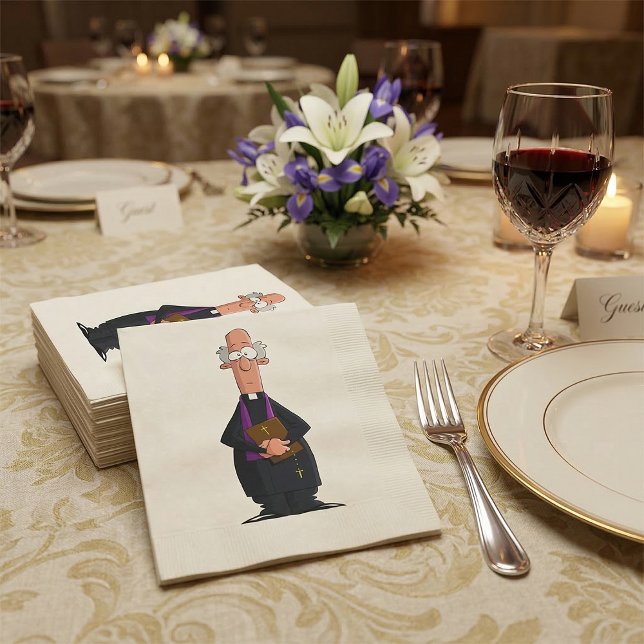 Servilleta De Papel Sacerdote sosteniendo Biblia Personaje Clero IFunn (Subido por el creador)