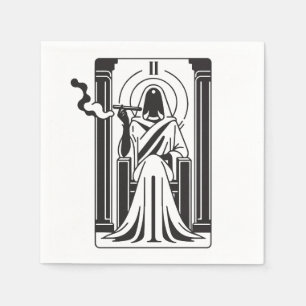 Servilleta De Papel Sacerdotisa Alta del Tarot Fumando Marihuana Ocult