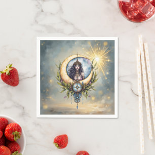 Servilleta De Papel Sacerdotisa de la Luna – Guardiana del Equilibrio 