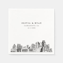 Servilleta De Papel Sacramento Skyline Boda Papel Cocktail Napkin