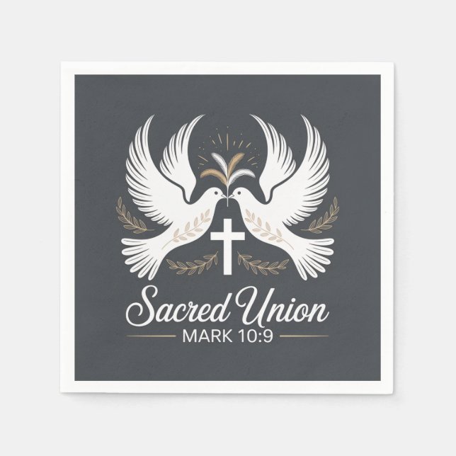Servilleta De Papel Sacred Union Christian Wedding (Anverso)