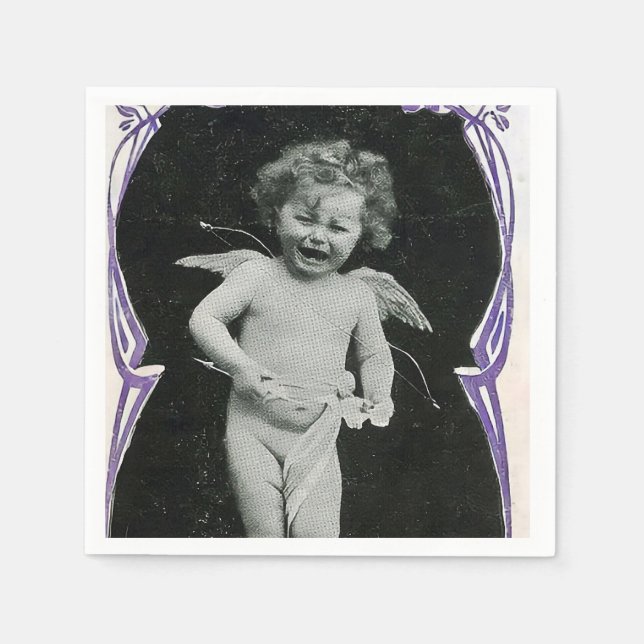 Servilleta De Papel Sad Cherub Angel Print (Anverso)