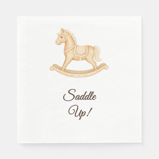 Servilleta De Papel "Saddle Up" Boho Western Baby Shower Napkin (Anverso)