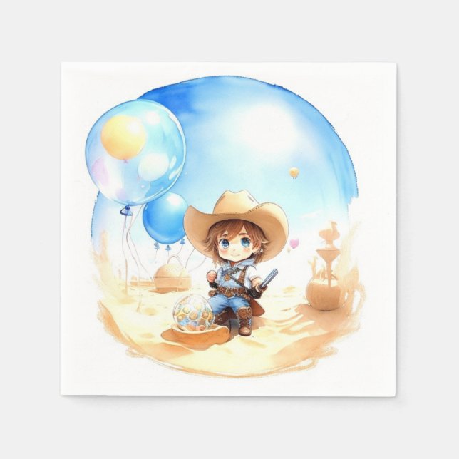 Servilleta De Papel Saddle Up: El Baby Shower de Cowboy Occidental (Anverso)