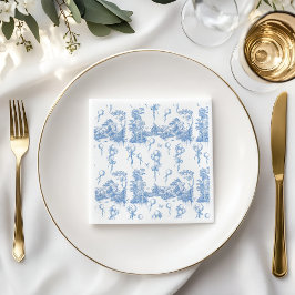 Servilleta De Papel Safari Animal Dusty Blue Toile Baby Shower