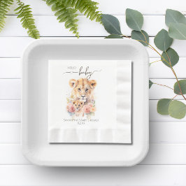 Servilleta De Papel Safari Animal Lion Floral Mom Baby Shower