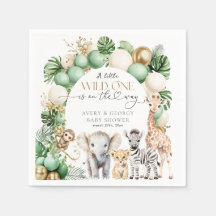 Safari Animal Tropical Green Wild One Baby Shower