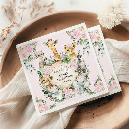 Servilleta De Papel Safari Animales Salvajes Favores Del Cumpleaños Fl