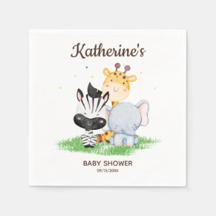 Servilleta De Papel Safari Animals Baby Shower