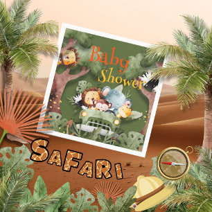 Servilleta De Papel Safari Animals Baby Shower