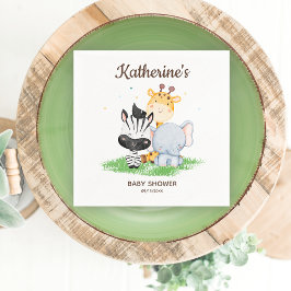 Servilleta De Papel Safari Animals Baby Shower