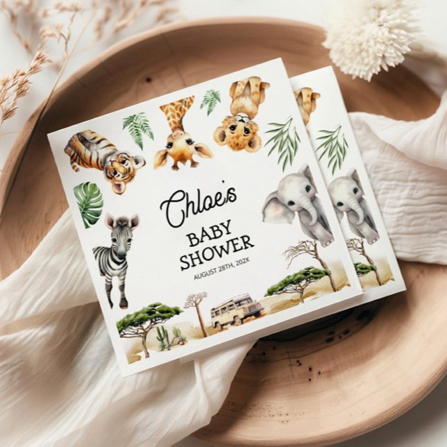 Servilleta De Papel Safari Animals Baby Shower (Subido por el creador)