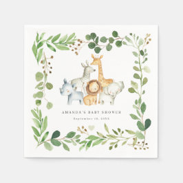Servilleta De Papel Safari Animals Baby Shower Party Paper Napkins