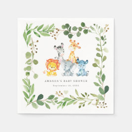 Servilleta De Papel Safari Animals Baby Shower Party Paper Napkins