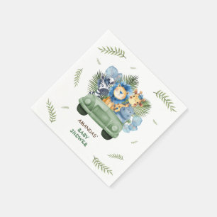 Servilleta De Papel Safari Animals Car Boy Baby Shower