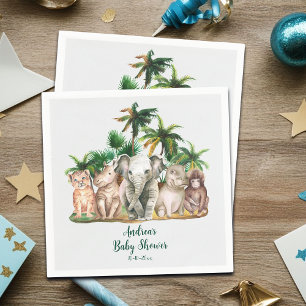 Servilleta De Papel Safari Animals Palm Trees Baby Shower