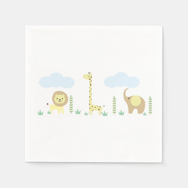 Servilleta De Papel Safari Baby Shower Napkins (Anverso)