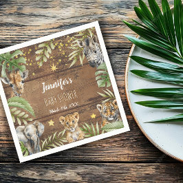 Servilleta De Papel Safari Baby Shower Rustic Jungle Party
