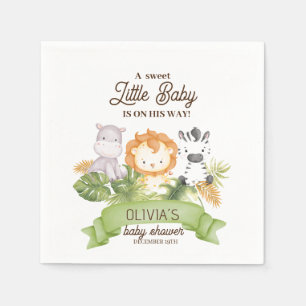Servilleta De Papel Safari Baby Shower Tropical Animals Baby Shower