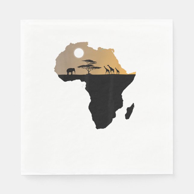 Servilleta De Papel Safari continental de África (Anverso)