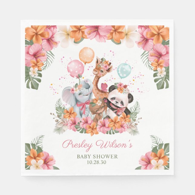 Servilleta De Papel Safari de la jungla chica (Anverso)