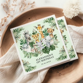 Servilleta De Papel Safari de la selva tropical Animales salvajes Naci