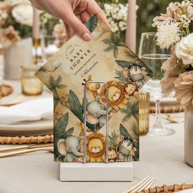 Servilleta De Papel Safari Forest Creatures Baby Shower (Subido por el creador)