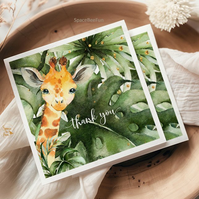 Servilleta De Papel Safari Giraffe Baby Shower (Safari Baby Shower, Giraffe Napkins, Jungle Theme, Wild Adventure, Baby Shower Decor, Animal Safari,)