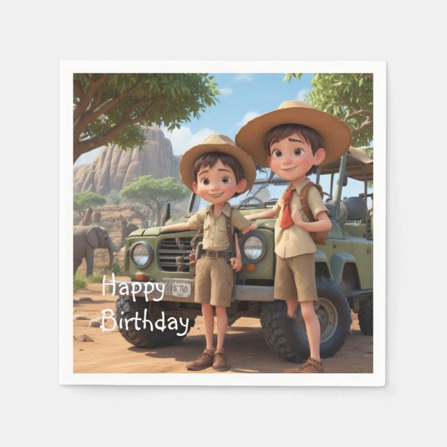 Servilleta De Papel Safari infantil (Anverso)