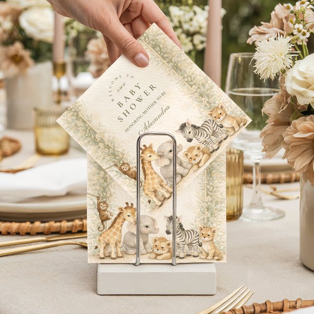 Servilleta De Papel Safari Jungle Animals Arch Baby Shower (Subido por el creador)