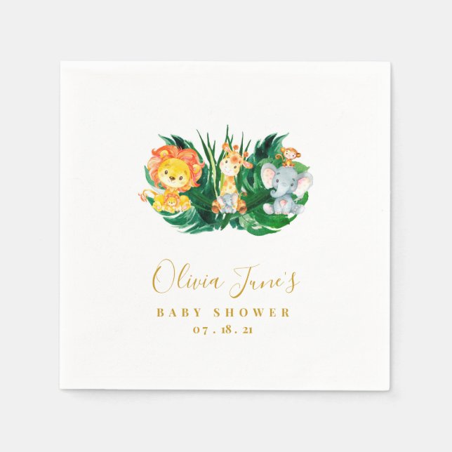 Servilleta De Papel Safari Jungle Baby Shower (Anverso)