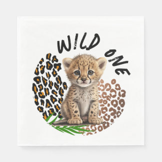 Servilleta De Papel Safari Leopard Birthday Wild One dos Fiestas salva