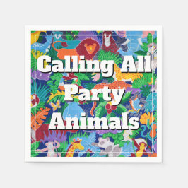 Servilleta De Papel Safari llama a todos los animales Fiestas colorido