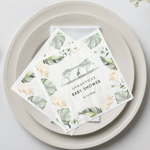 Servilleta De Papel Safari Palm deja papel de Baby Shower