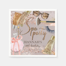 Servilleta De Papel Safari Purpurina Spa Cumpleaños