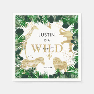 Servilleta De Papel Safari Tema Salvaje Una Selva Primer Cumpleaños