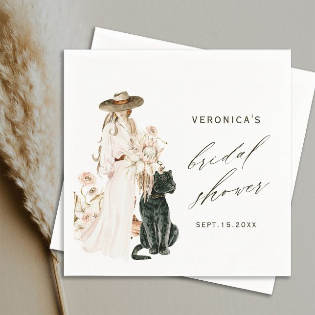 Servilleta De Papel Safari Wild Leopard Boho Lady Bridal Shower (Subido por el creador)
