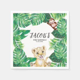 Servilleta De Papel Safari Wild One Animal Jungle Foto Primer cumpleañ