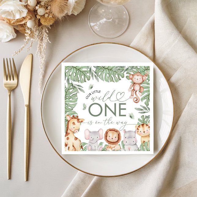 Servilleta De Papel Safari Wild One Baby Shower Napkin (Subido por el creador)