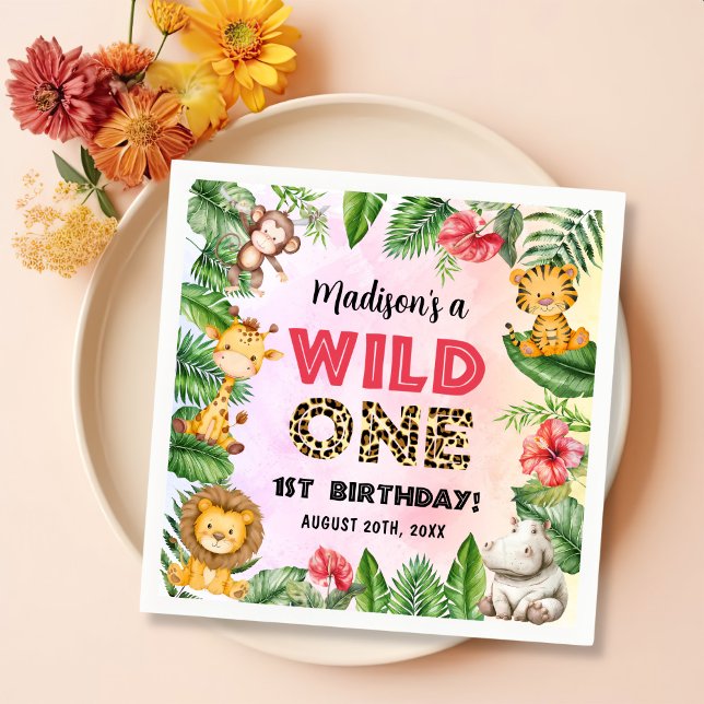 Servilleta De Papel Safari Wild One First Birthday (Subido por el creador)