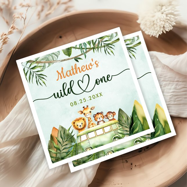 Servilleta De Papel Safari Wild One First Birthday (Subido por el creador)