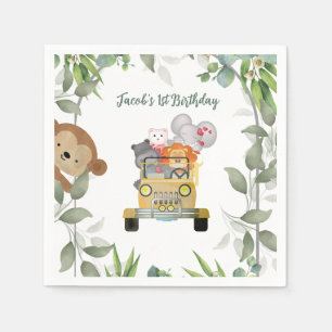 Servilleta De Papel Safari Wild One First Birthday Boy