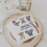 Servilleta De Papel Safari Wild One First Birthday Boy<br><div class="desc">Bebés de Safari lindo bebe toallas de primer cumpleaños. Obra original de Komila Y.</div>