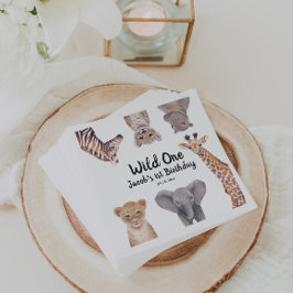 Servilleta De Papel Safari Wild One First Birthday Boy