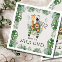 Safari Wild One First Birthday Fiesta Paper Napkin