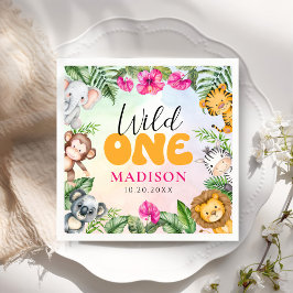 Servilleta De Papel Safari Wild One First Chica Birthday