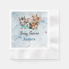 Servilleta De Papel Safari wildone bebé nombre jungla con animales