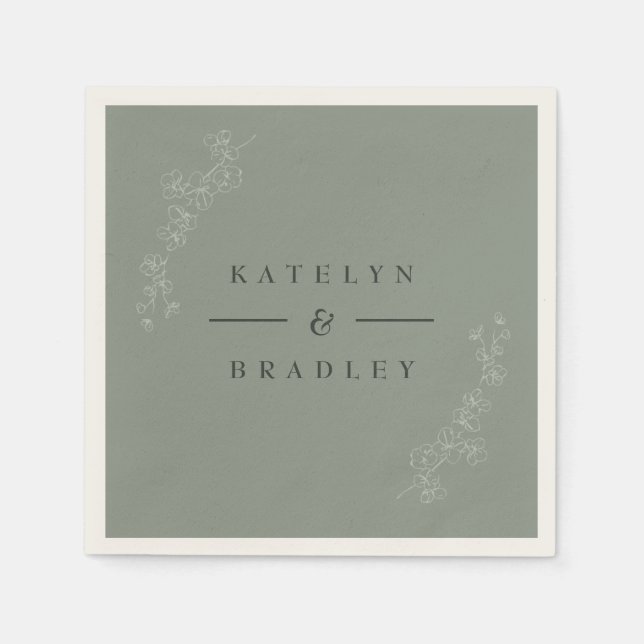 Servilleta De Papel Sage Dream Boda Napkins (Anverso)