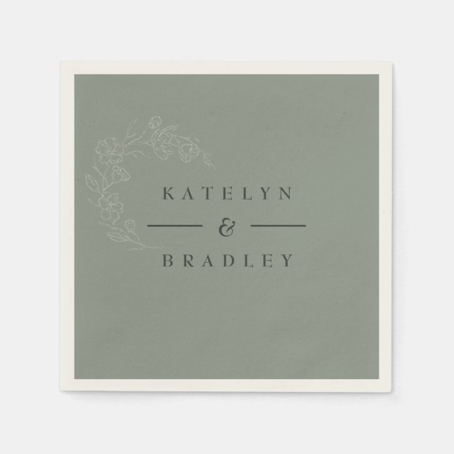 Servilleta De Papel Sage Dream Boda Napkins (Anverso)
